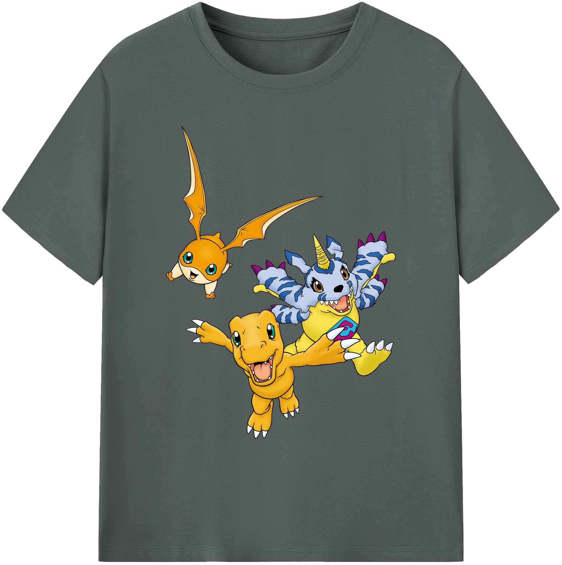 （画像用） Digimon デジタルモンスター/デジモン 綿100％ メンズ半袖Tシャツ｜肌触りやわらか＆通気性